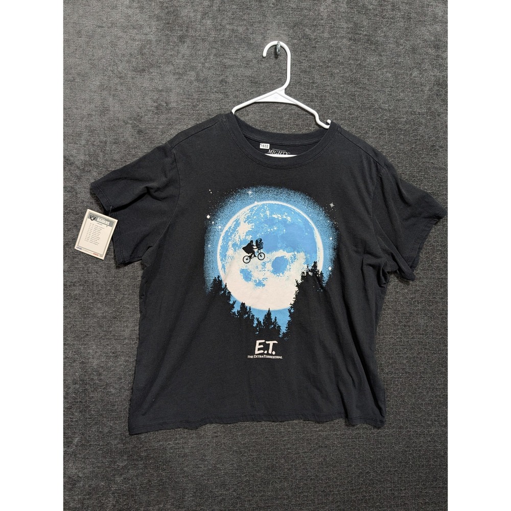 Mighty Fine ET The Extra Terrestrial Moon Graphic Tee Black 2X Movie Shirt 1632